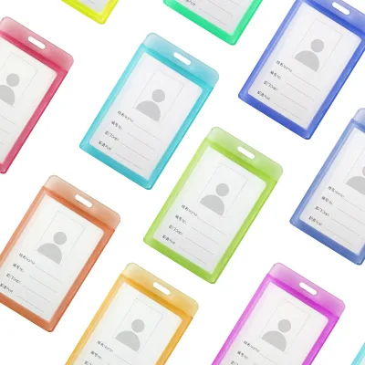 Double-Sided Transparent Work Staff Card Tag Factory Wholesale Colorful Plastic ID Badge Holder