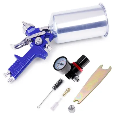 1000cc Aluminum High-Performance HVLP Gravity Feed Spray Gun with 1.4mm 1.7mm 2.0mm Fluid Tips for Auto Paint