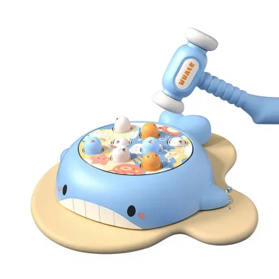 Pounding Mole Toy Rotary Mini Music Plastic Brain Game Baby Whack a Dinosaur