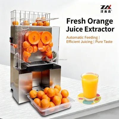 Commercial Automatic Orange Juice Making Machine Whole Fruit Squeezer Stainless Steel 220V/110V 100kg/h for Night Market Juice