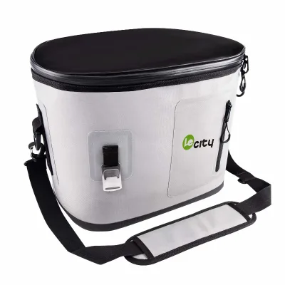 Striped Leather Outdoor Camping Picnic Cooler Bag 20L Waterproof Insulated ICE Cooler for Cans Thermal Feature