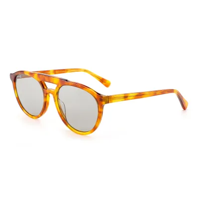 VS8017S Retro Designer Round Double Bridge Acetate Sunglasses TAC Custom Logo Shades Uv400 Women Sunglasses Luxury