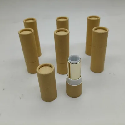 Wholesale Customized Recyclable Lipstick Kraft Paper Tube Minimalist Circular Rotating Paper Packaging Tube