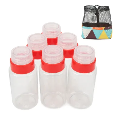 6pcs Spice Jars Empty Seasoning Containers Portable Oil Liquid Condiments Bottles with Storage Bag for Outdoor Camping