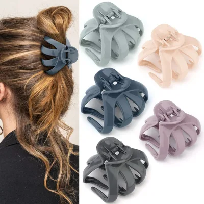 Plastic Bowknot Hair Clips 5 Pcs Octopus Shark Hair Clips Japanese-Korean Simple Geometric Ins-Style Hair Claw Clips