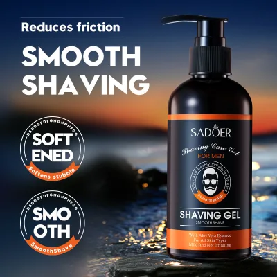 M New Product SADOER Smooth Fast Effective Mild and Non Irritating Aloe Serum Men's Shaving Gel 210ml