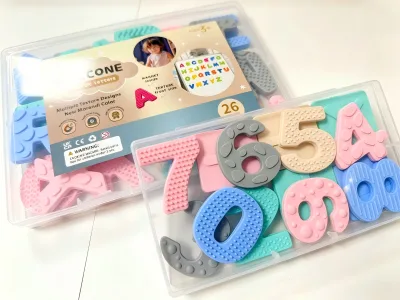 Hot Selling Sensory Silicone Tactile Magnetic Alphabet Letters BPA Free Fridge ABC Magnets Montessori Educational Toy for Kids