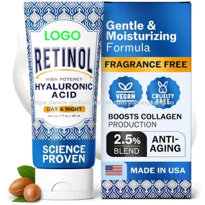 Private Label Naturals Anti-Aging Retinol Face Cream Wrinkle Neck Firming Retinol Moisturizer Hyaluronic Acid Hydrating Cream