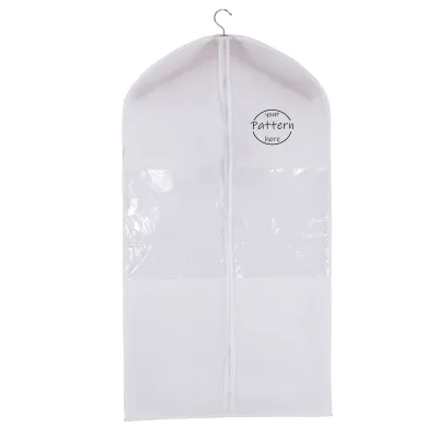 Breathable Non-Woven Garment Dust Cover with Mesh Ventilation Panels and Adjustable Drawstring for Humidity-Resistant Storage