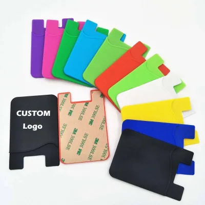 Wholesale Cell Phone Wallet Fashion Silicone Mobile Card Holder with Sticker