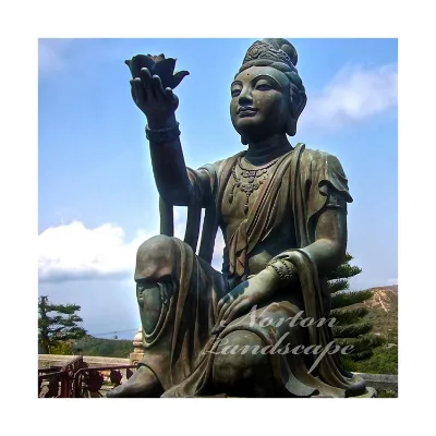 Large Chinese Style Metal Art Bronze Religious Brass Amitabha Buddha Statue New Design Sculpture with Casting Technique