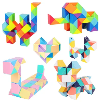 High Quality Magic Snake Cube Educational Intelligent Folding Toys Magic Ruler Mini Funny Games for Kids