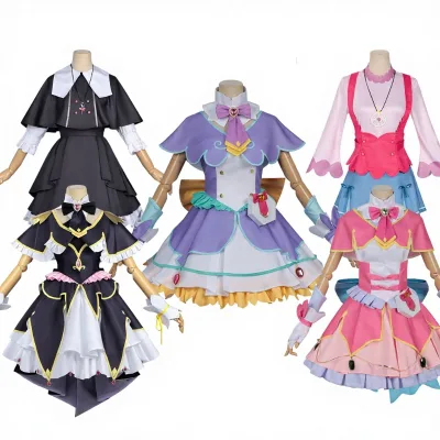 Pretty Girl Detectives 5-Member Team Complete Cosplay Costume Set Polyester Material Women's Adult Size