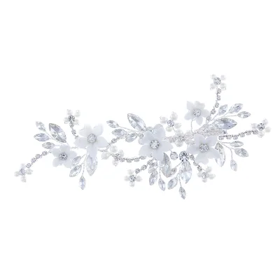 Wholesale Elegant Bridal Hair Clip Pearl Flower Rhinestone Barrette for Wedding Prom Party