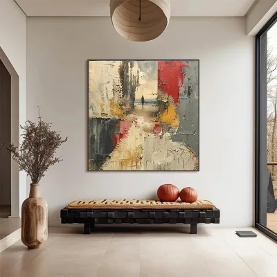 Threshold Original Impasto Still Life Seaside Oil Painting Textured Palette Knife Canvas Wall Art Hanging Home Decor Luxury