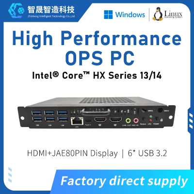 Industrial Quality OPS Module Intel 12th 13th Gen 8G 16G RAM 256G NVMe SATA SSD 4K UHD Display OPS PC for Smart Classroom