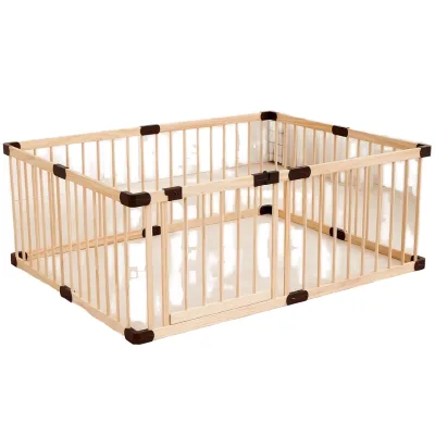 Eco-friendly Modern Solid Wood Baby Playpen for Toddlers Large Size (120x160x61cm)