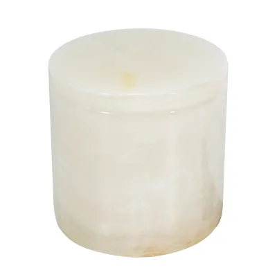 Luxury Hotel Home Decoration Marble Candle Holder Stand Onyx Agate White Candle Jar Onyx Candle Jar