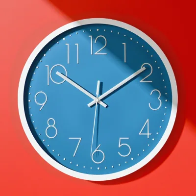 12 Inch Nordic Custom Large Decorative Luxury Modern Round Silent Big 3D Number Black Plastic Wall Clock for Living Room