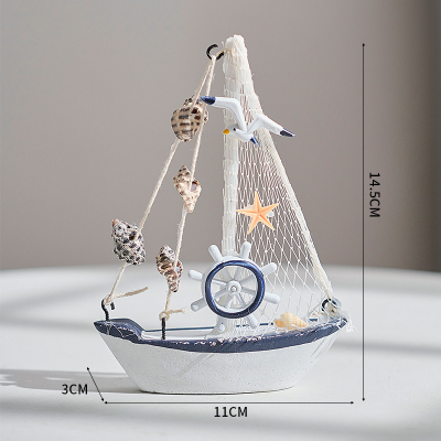 Handmade Vintage Mediterranean Sailing Boat Model Figurines Ornament Marine Nautical Boat