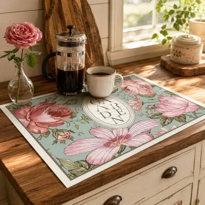 Multi-Purpose Eco-Friendly Super Absorbent Coffee Machine Kitchen Sink Drain Mat Soft Drying Pad with Customizable Shape & Color