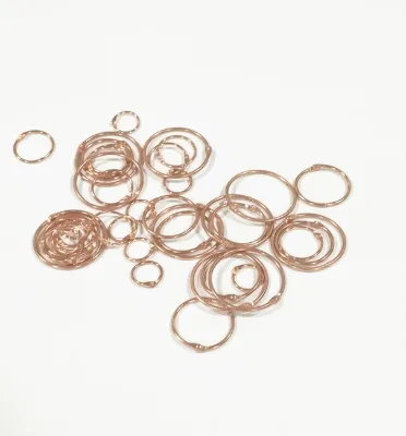 Removable Rose Gold Book Binding Ring Metal Loose-Leaf Rings with Eyelets