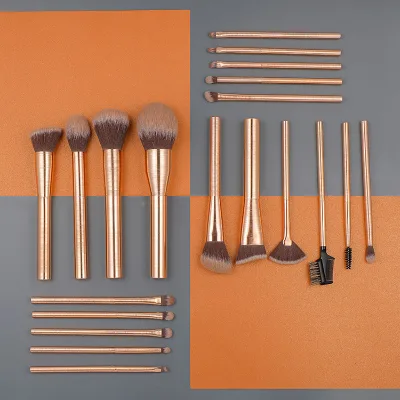 Lilywild Vegan Foundation Custom Logo Bling Rose Gold Unusual Private Label Luxury Professional Metal Makeup Brushes for Makeup