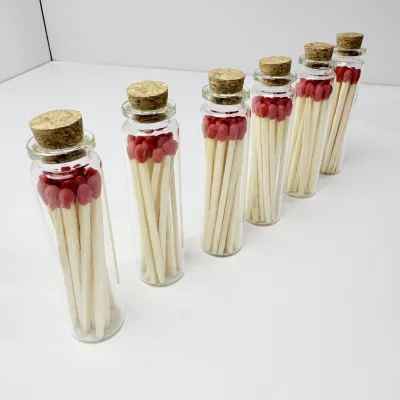 Slender Glass Test Tube Matches Long Anti Scald Wooden Sticks Minimalist Indoor Desktop Decor Scented Candle Household Matches