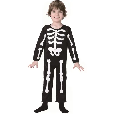 Horror Skeleton Boy's Costume Halloween Role Play Party Clothing Cosplay Skeleton Costume for Kids