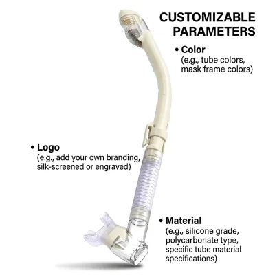 Custom New Arrival Hot-selling Recommend Swimming Sports PVC Tube+ Silicone Mouthpiece & Hose Semi-Dry Diving Snorkel for Adults