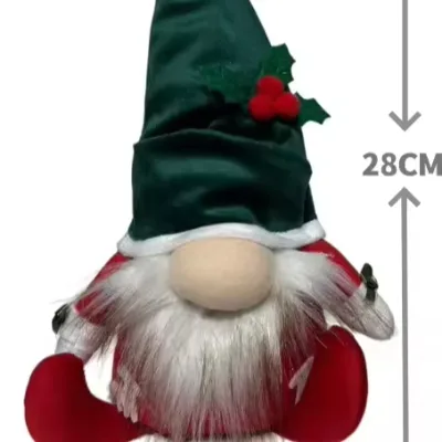 Hot Selling SOTE Christmas Cute Dwarf Cotton Doll Wearing Beautiful Red and Green Hats Christmas Interior Decoration