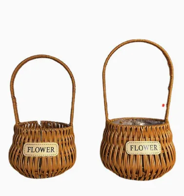 Wicker Flower Basket, Flower Pot, Flower Arrangement, Storage, Rustic Style Basket