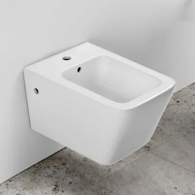 Wholesale Factory Modern Women Washing Toilet Bidets Self Cleaning Square Shape Ceramic Wall Hung Bidet
