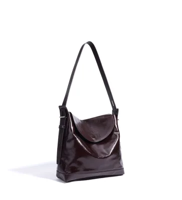 Popular Fashionable Portable Women's Genuine Leather Shoulder Bag Magnetic Closure Square Shape All-Season Outdoor Daily Use