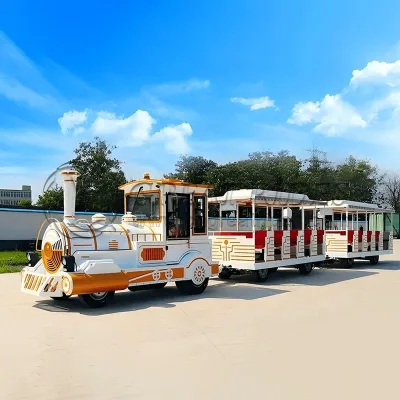 Cheap 42 Seats Amusement Park Train With Largest Capacity Tour Train Without Track