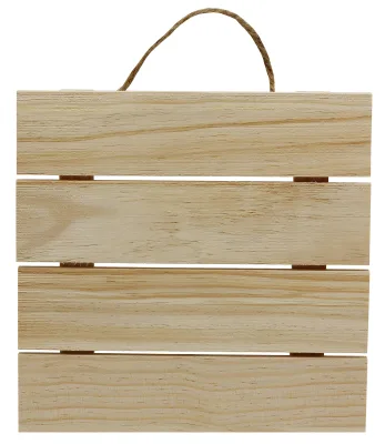 Creative Hobbies 10x10 Inch Unfinished Wood Hanging Plaque DIY Wood Pallet Sign Notch Banner Rustic Wooden Wall Decorative