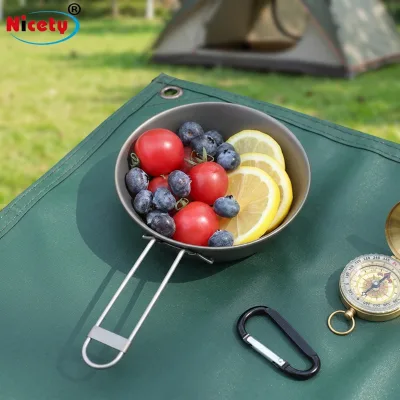 Custom Logo Water Fold Out Foldable Handle Bowls Titanium for Camping Picnic Sierra Cup Bowl