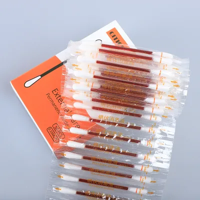 Custom Logo Disposable Liquid Filled Cotton Buds Iodophor Filled Cotton Liquid Cotton Buds With Individual Packaging