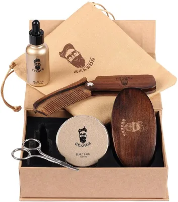 100% Pure & Organic Vegan Argan OIl Herbal Beard Growth Kit for Men Grooming & Care Beard Growth Oil Beard Balm Moisturizer
