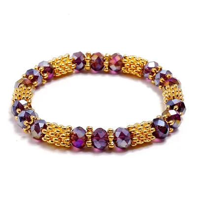 Boho Unique Bracelet for Women Fantasy Blue Crystal Beads Elastic Rope Bracelet Best Friend Jewelry Gifts