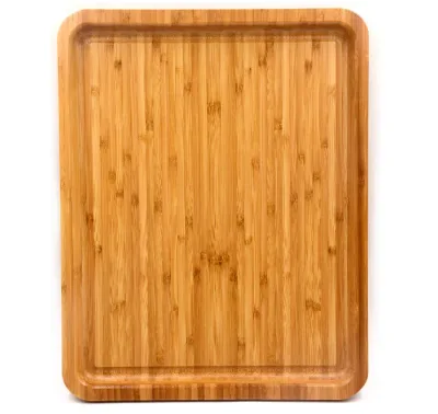 Eco-Friendly Natural Color Bamboo Cutting Board Rectangular Breakfast Serving Platter