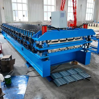 Steel Buildings Trapezoidal & Ribbed Panels Roll Forming Machine Price Factory Supply