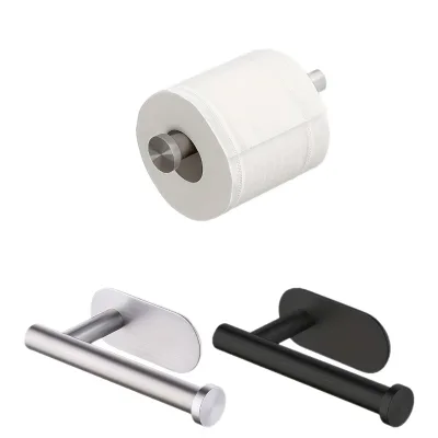 Modern Stainless Steel Wall-Mounted Toilet Paper Holder Retractable Punch-Free Tissue Rack for Bathroom