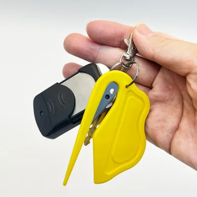 Safe Mini Eco-Friendly Fashion Paper Letter Opener Durable Plastic Envelope Slitter Hidden Steel Blade Compact Mail Opener Tool