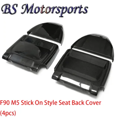 Dry Carbon Fiber Seat Back Cover Interior Trim for BMW F90 M5 Stick on Style Seat Back Cover (4pcs) Car Interior Tuning Parts