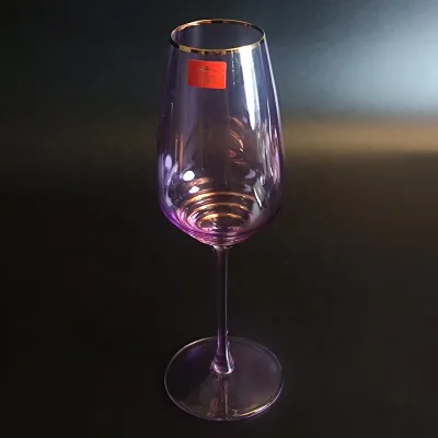 Premium Colored Glass Wine Goblet with Decanter Set for Hotel and Family Celebration