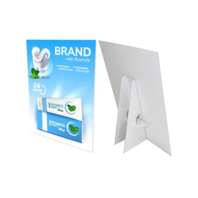 Cardboard Easel Display Attractive Foam Core Board Custom Waterproof Eco-Friendly Full Color Countertop Display Stand for Hotel