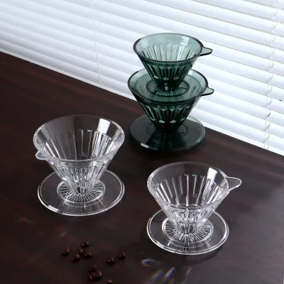 1PCS Cone Plastic Coffee Dripper with Fast Extraction Speed Clear Plastic Drip Tool for Camping Outdoor Pour-over Coffee Brewing