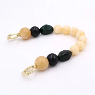 Customize Bear Head Spring Clasp Imitate Stone Beads Purse Plastic Chain for Bag
