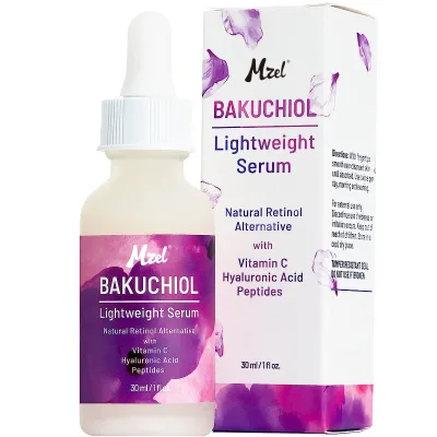 Natural Anti Aging Bakuchiol Face Serum Retinol Alternative with Vitamin C, Hyaluronic Acid and Peptides